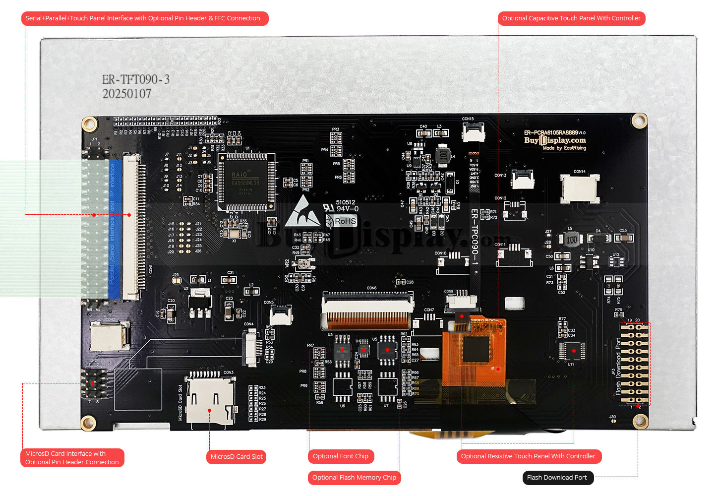 1024x600 LCD Screen